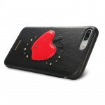 Wholesale iPhone 8 Plus / 7 Plus Apple Design Studs Armor PU Leather Case (Red)